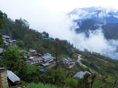 Village with clouds