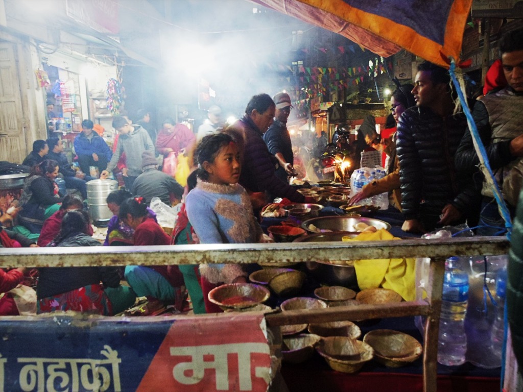 Food stalls at night Thamel, KTM