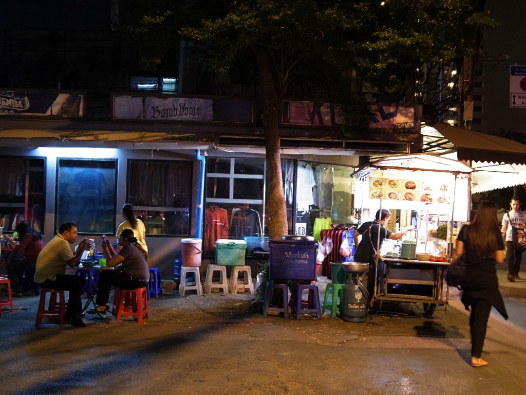 Food stall late at night