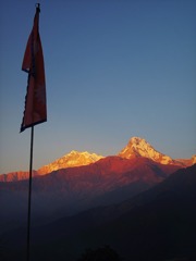 National flag and mountain