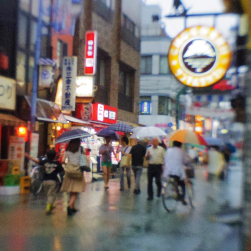 KITASENJU shopping-street in rain