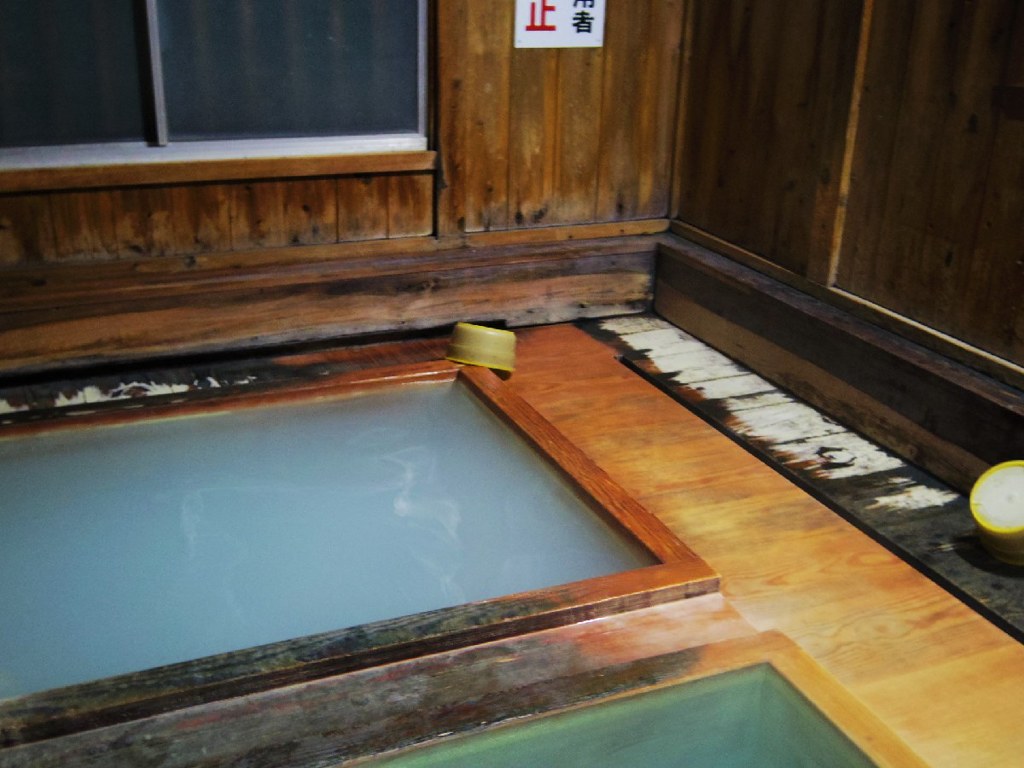 Wooden bathtub (ONSEN for local resident