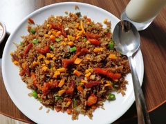 Colorful fried rice