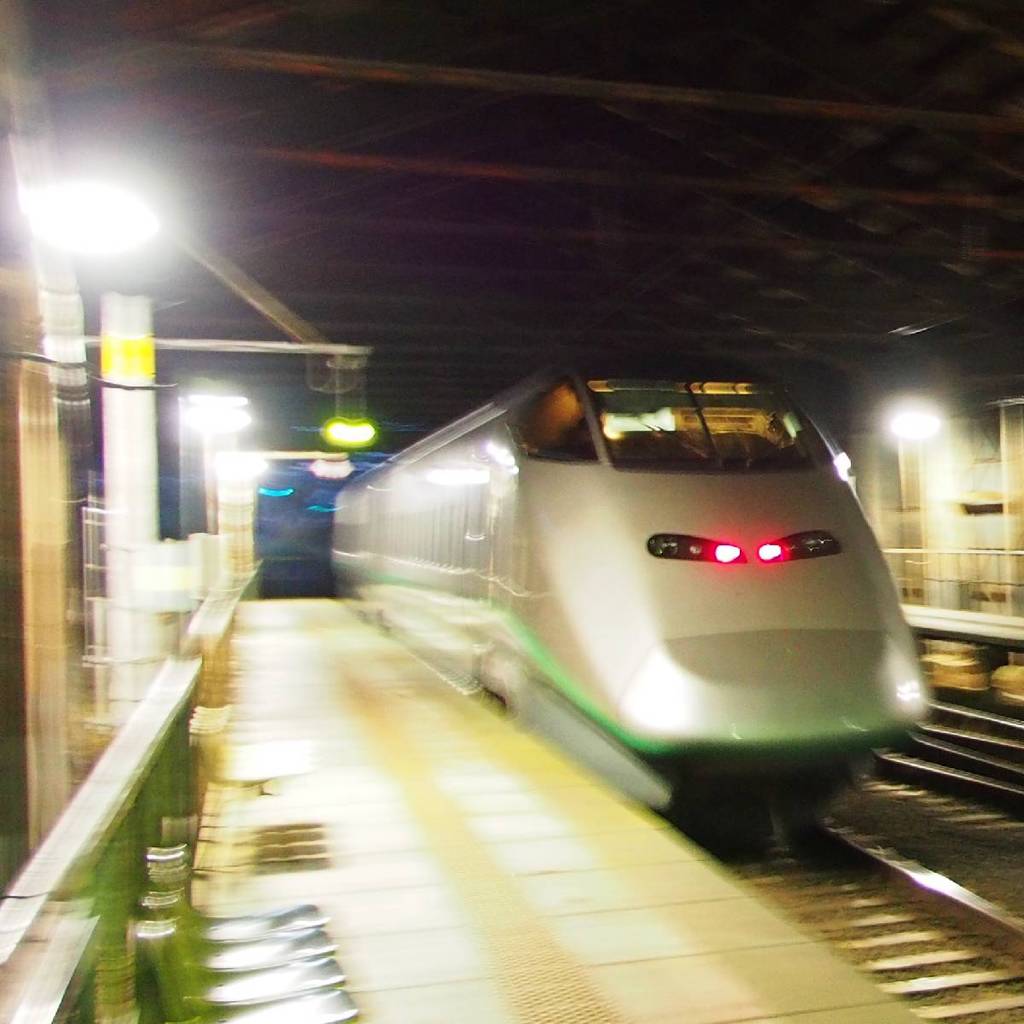 Running through Osawa railway-station