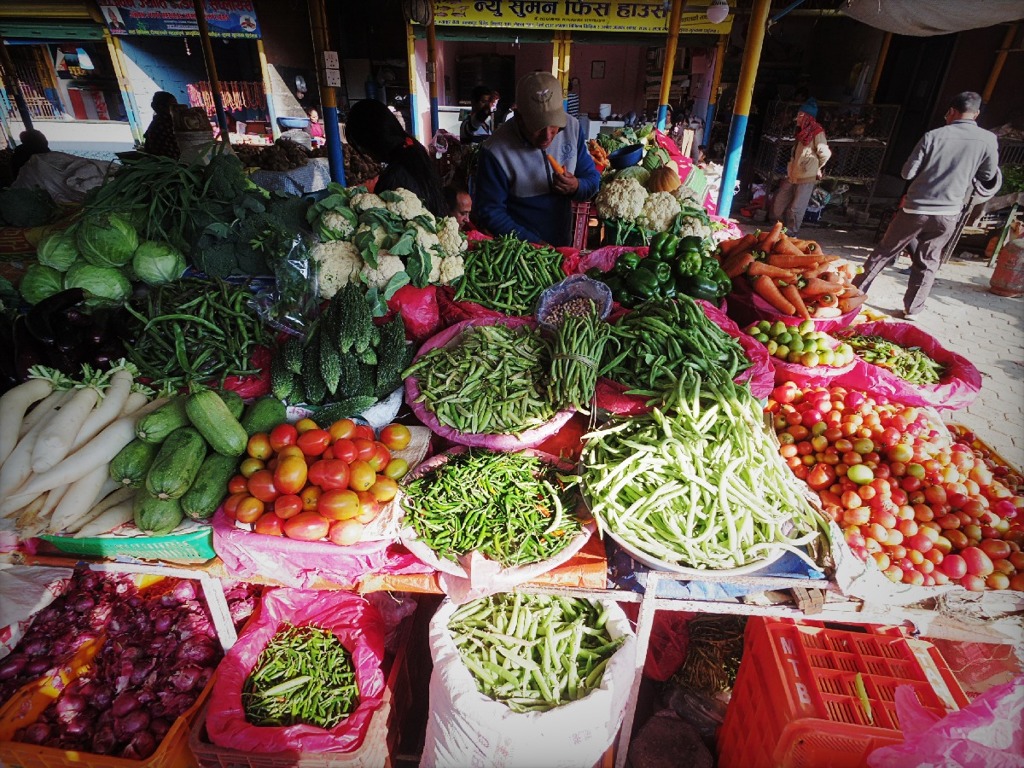 Fresh vegetables in Pokhara