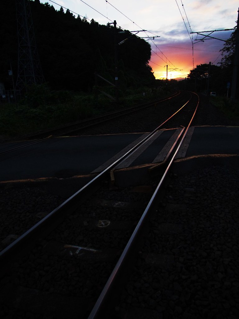 Railway at dusk 