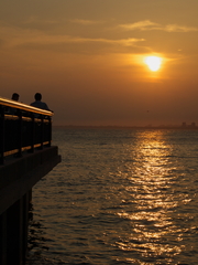 江ノ島から望む夕陽