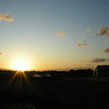 玉葱畑の夕日