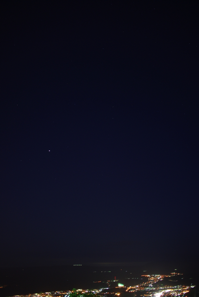 夜景と木星