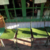 Five Green chairs