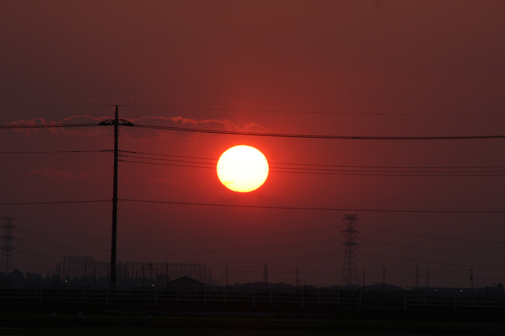 菖蒲町の夕日（１）