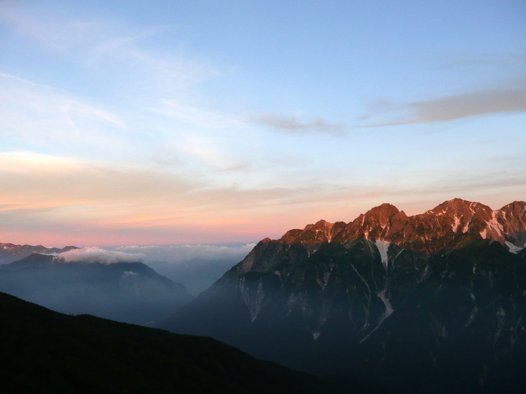 朝の明神岳