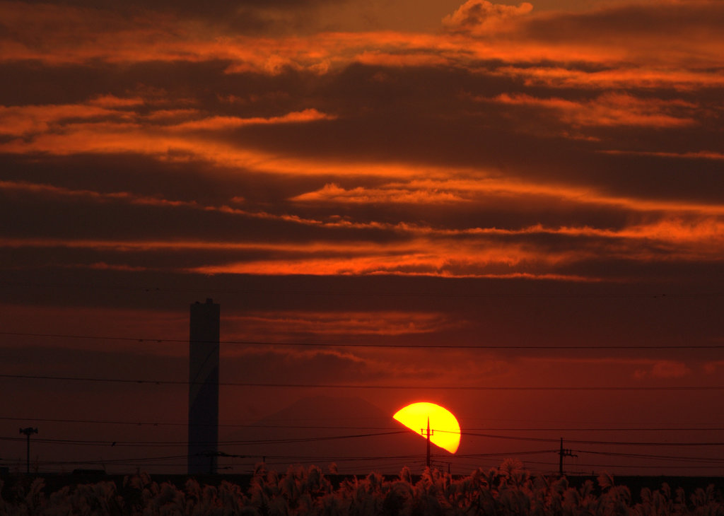 夕阳富士