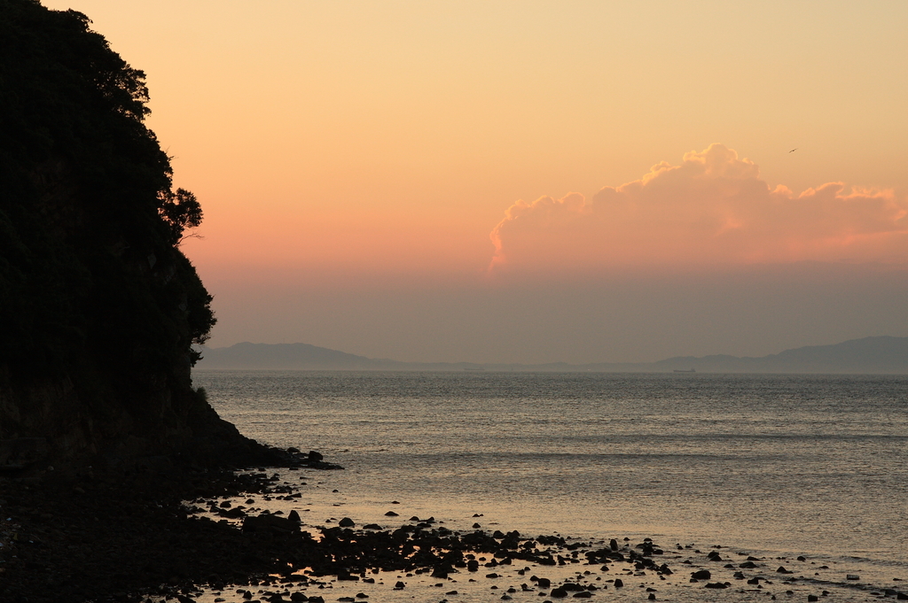 大川 夏の夕暮れ