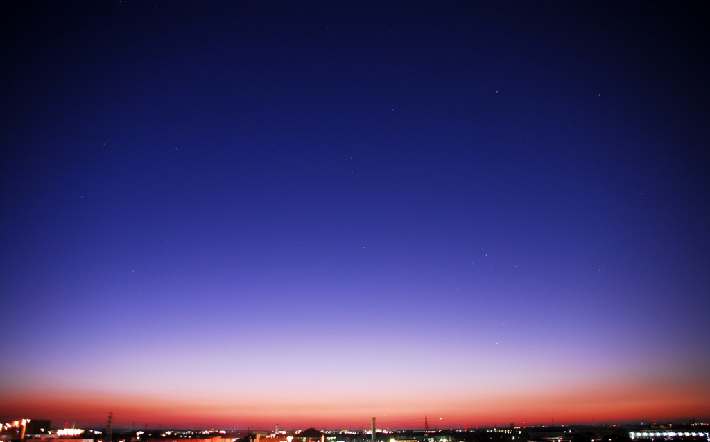 朝焼けと星たち