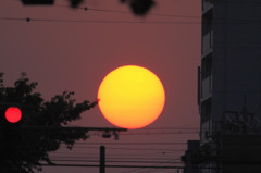 わが家からの夕陽