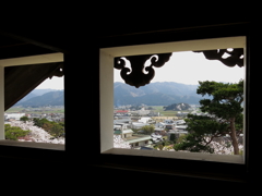 額縁二重連・・桜咲く風景