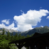 青空に穂高連・白い雲