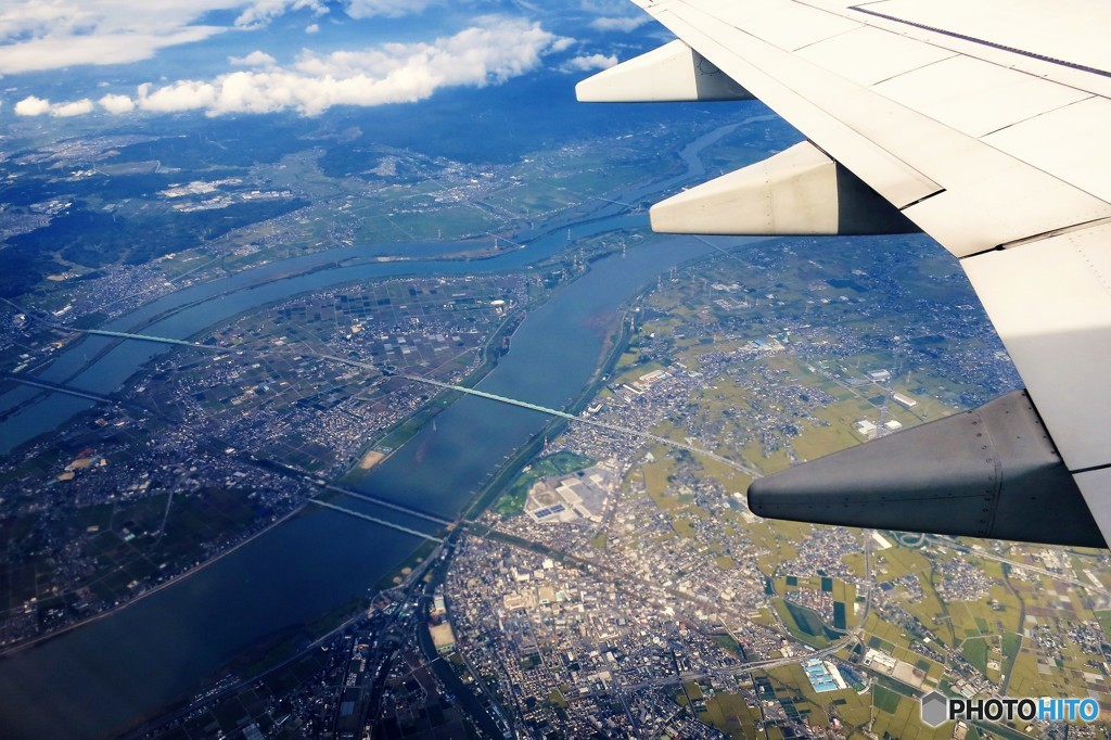 木曽三川上空・・新千歳に向けて