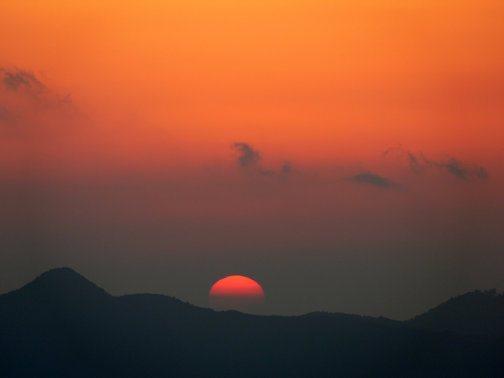 曽爾高原からの夕日