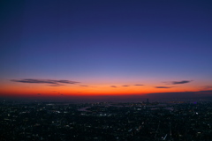 ハルカスからの日没色