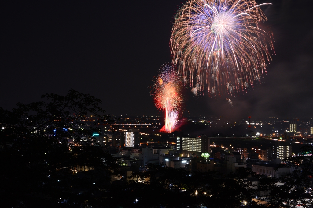 夜景と花火に酔う