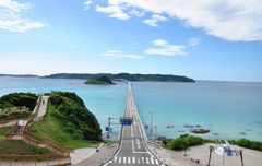 広い海と空と橋!!