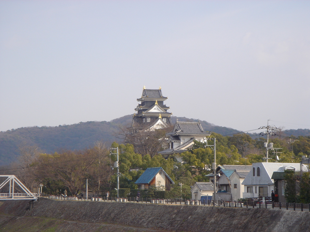 ちょうと遠いですが　岡山城