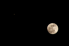 Mars beside the moon