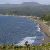 送毛峠から見下す浜益海浜公園