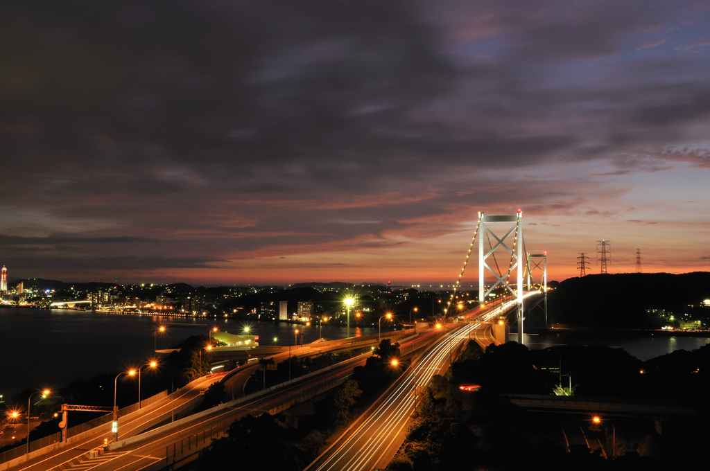 夕焼けの関門橋