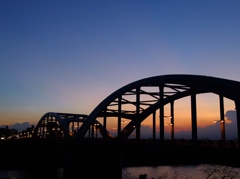 夕暮れの丸子橋