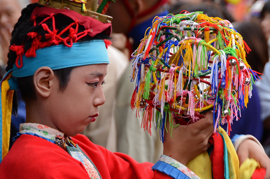 獅子舞の少年