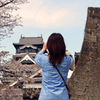 熊本城と桜と