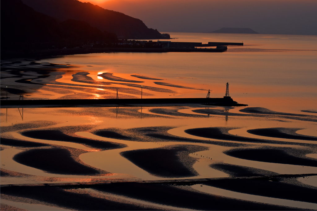 御輿来海岸夕景