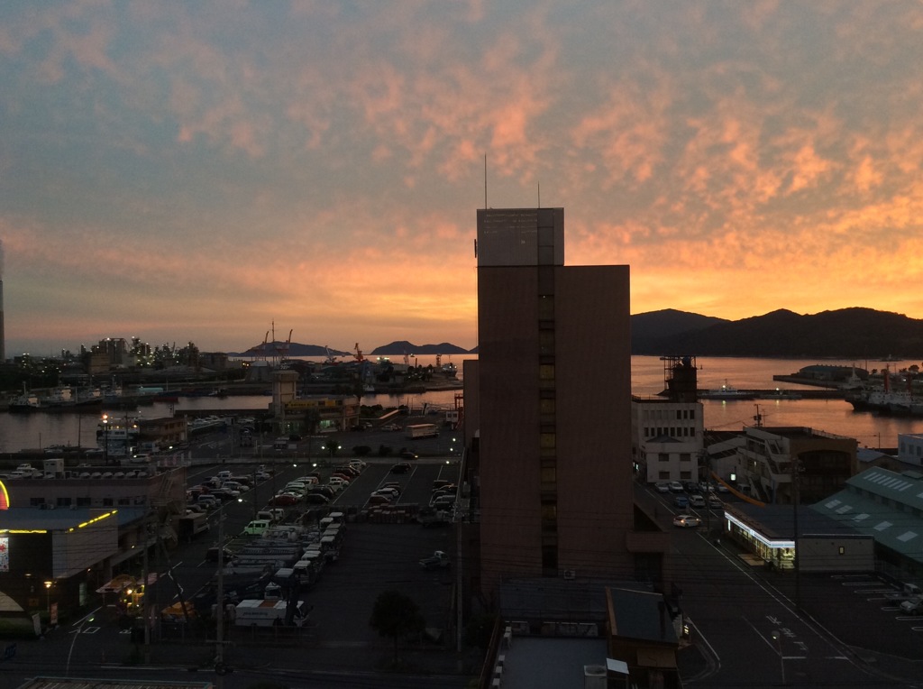 徳山港の夕日