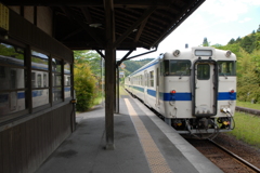 嘉例川と列車