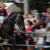 花笠で流鏑馬