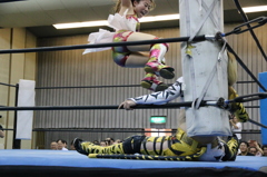 コーナー串刺し低空ドロップキック