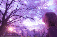 桜色に染まる空