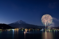 河口湖冬花火