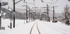 線路　雪景色