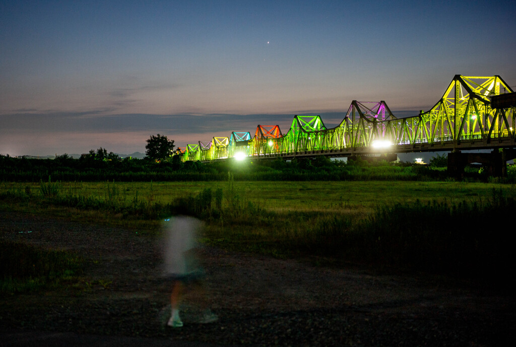 橋の夜景を見に行く