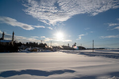 雪原の町工場の朝