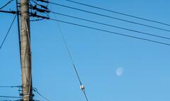 月と電柱