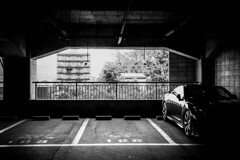 駐車場にて