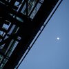 鉄橋　月　こうもり