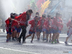 豪快なシャワー