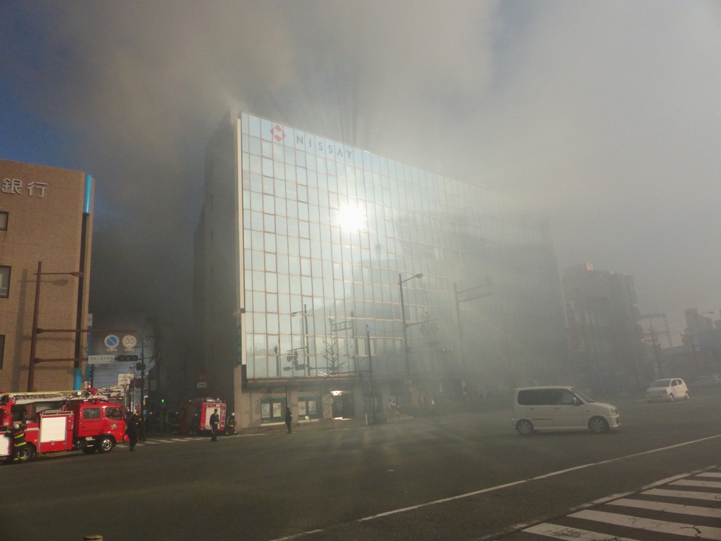 やっと消防車が