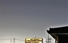 ２台並べて食事中に2階から